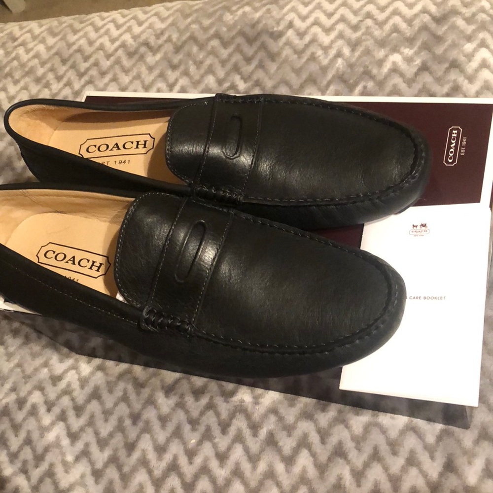 New Coach leather loafers